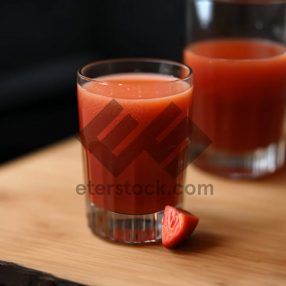 Picture of Fresh fruit breakfast drink with ice and lemon