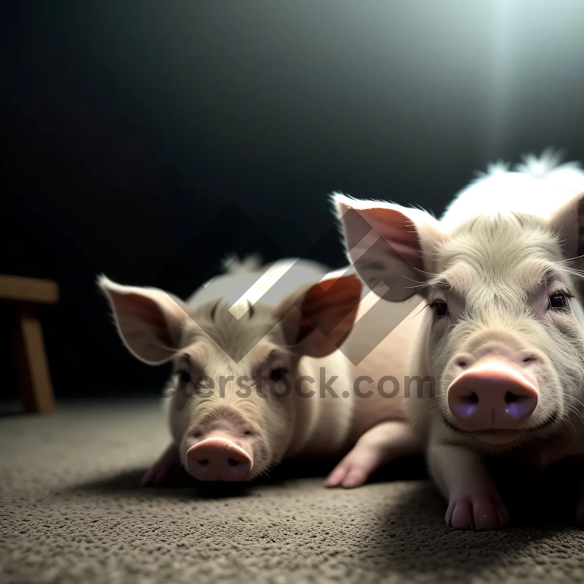 Picture of Cute Piglet on the Farm