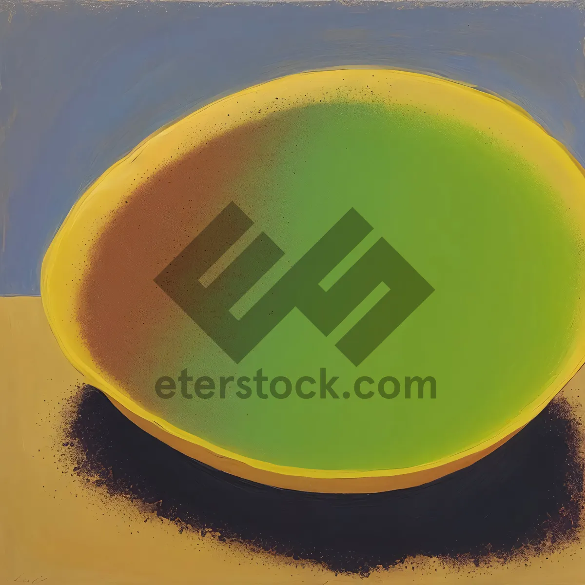 Picture of Healthy Soup in Yellow Bowl with Egg