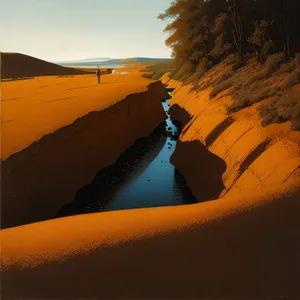 Golden Desert Sunset Over Majestic Dunes