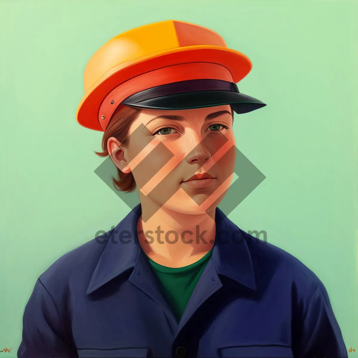 Picture of Smiling Construction Worker Wearing Helmet