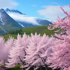 Winter Wonderland: Rhododendron Shrub in Pink