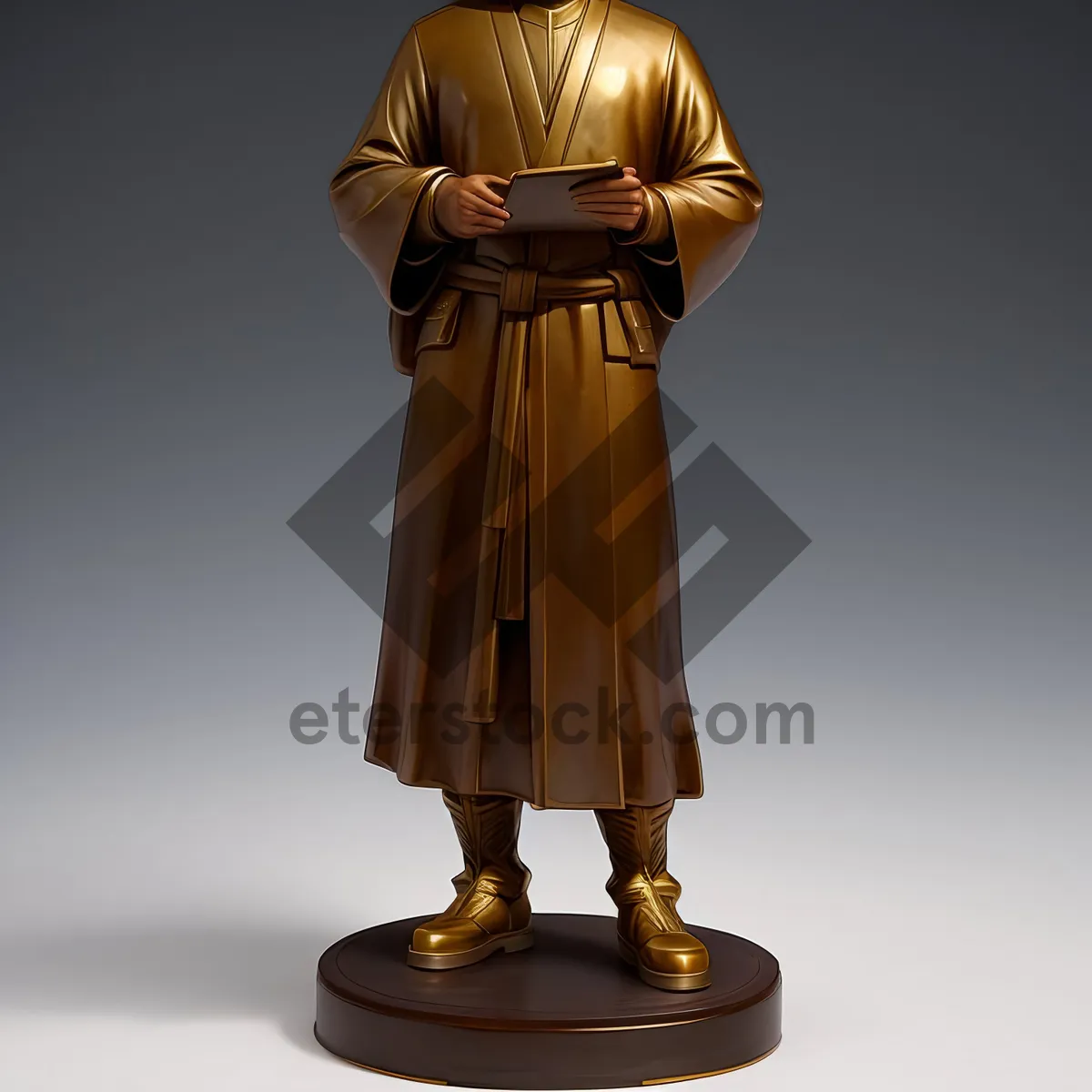 Picture of Bronze Silhouette Art in Trench Coat