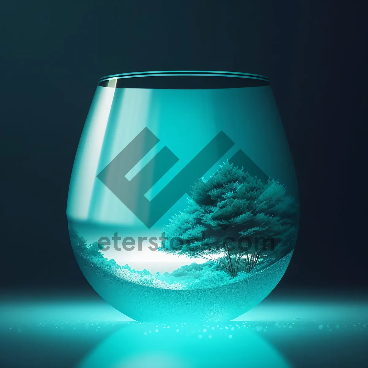 Picture of Glass planet in a bowl of liquid.