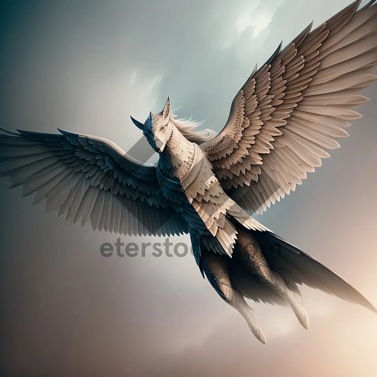 Picture of Wild Bird Soaring Through Majestic Skies