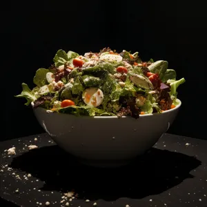 Healthy Guacamole Salad in Leafy Container