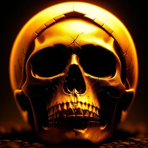 Spooky Jack-o-Lantern face with glowing candle flame