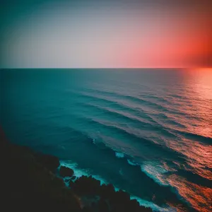 Serene Sunset over Tropical Coastline