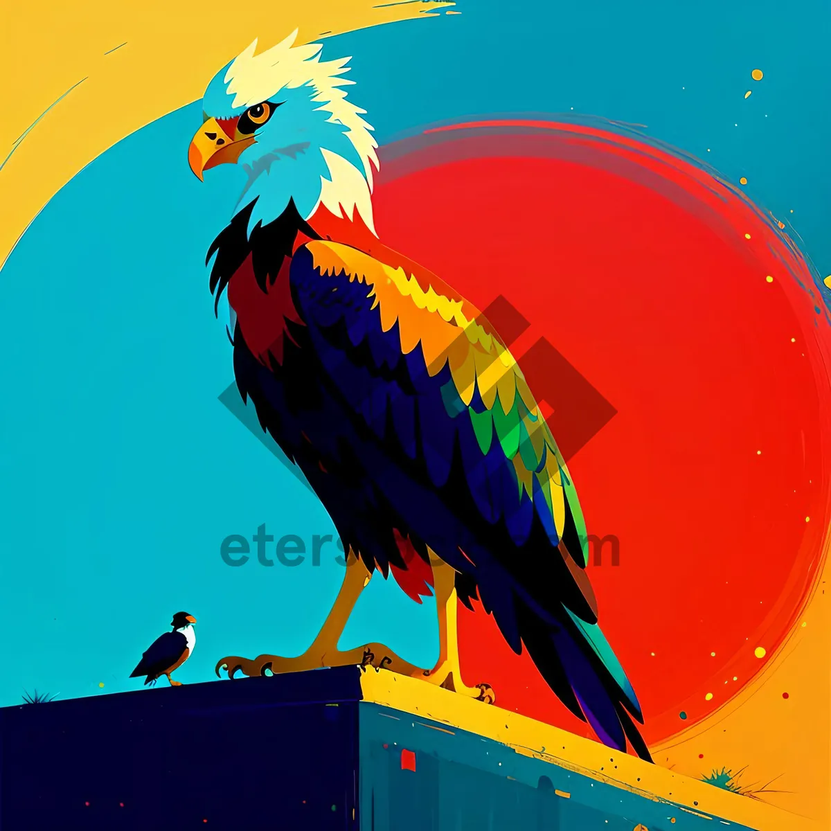 Picture of Colorful Macaw Parrot with Balloon Art