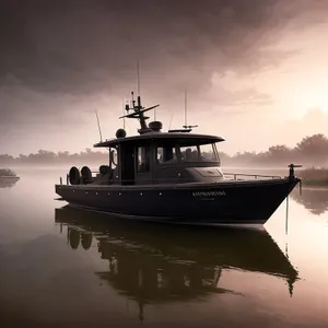 Nautical Transport at Sea: Tugboat in Harbor