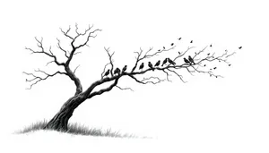 Winter Sky Silhouette Among Forest Branches Design