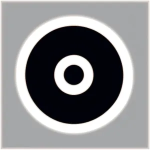 Shiny Black Music Icon on Reflective Circle Design