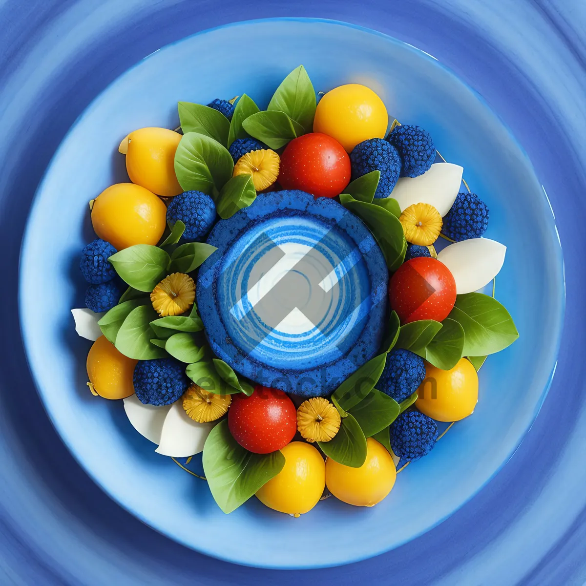 Picture of Colorful Healthy Fruit and Vegetable Plate