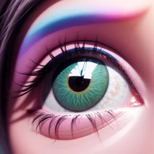 Close-up of Human Eyeball with Detailed Iris and Pupil