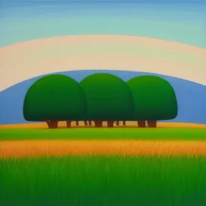Idyllic Summer Landscape with Fresh Sky and Sunny Field