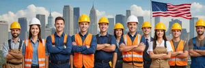 Smiling Male Construction Worker in Hardhat at Job Site