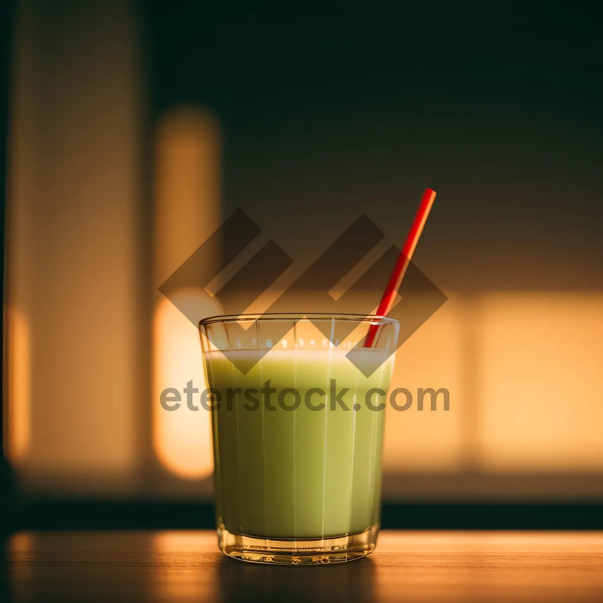 Picture of Fresh Fruit Tea in Glass with Stirrer