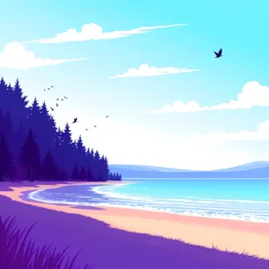Sun-kissed Paradise: Tranquil Beachscape with Clear Blue Water