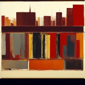 Library bookshelf with books and furniture.