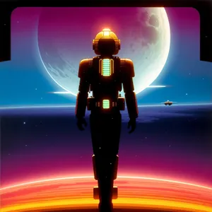 Patriotic Silhouette: Vibrant Flag-waving Crowd at Stadium