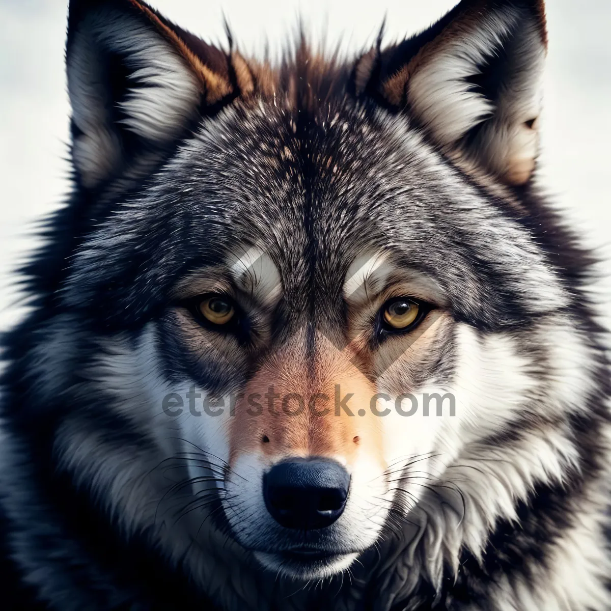 Picture of Furry Canine: Adorable Domestic Dog with Piercing Eyes
