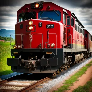 Vintage Electric Locomotive on Railway Track