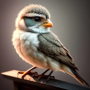 Cute Sparrow Sitting on Tree Branch