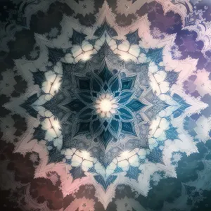 Futuristic Fractal Damask Tile Design