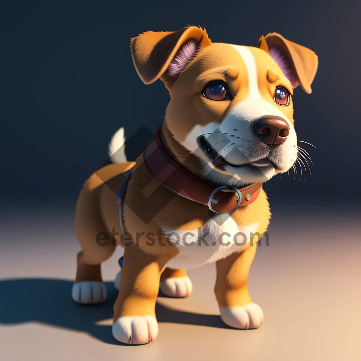 Picture of Adorable 3D Cartoon Bull Terrier Puppy
