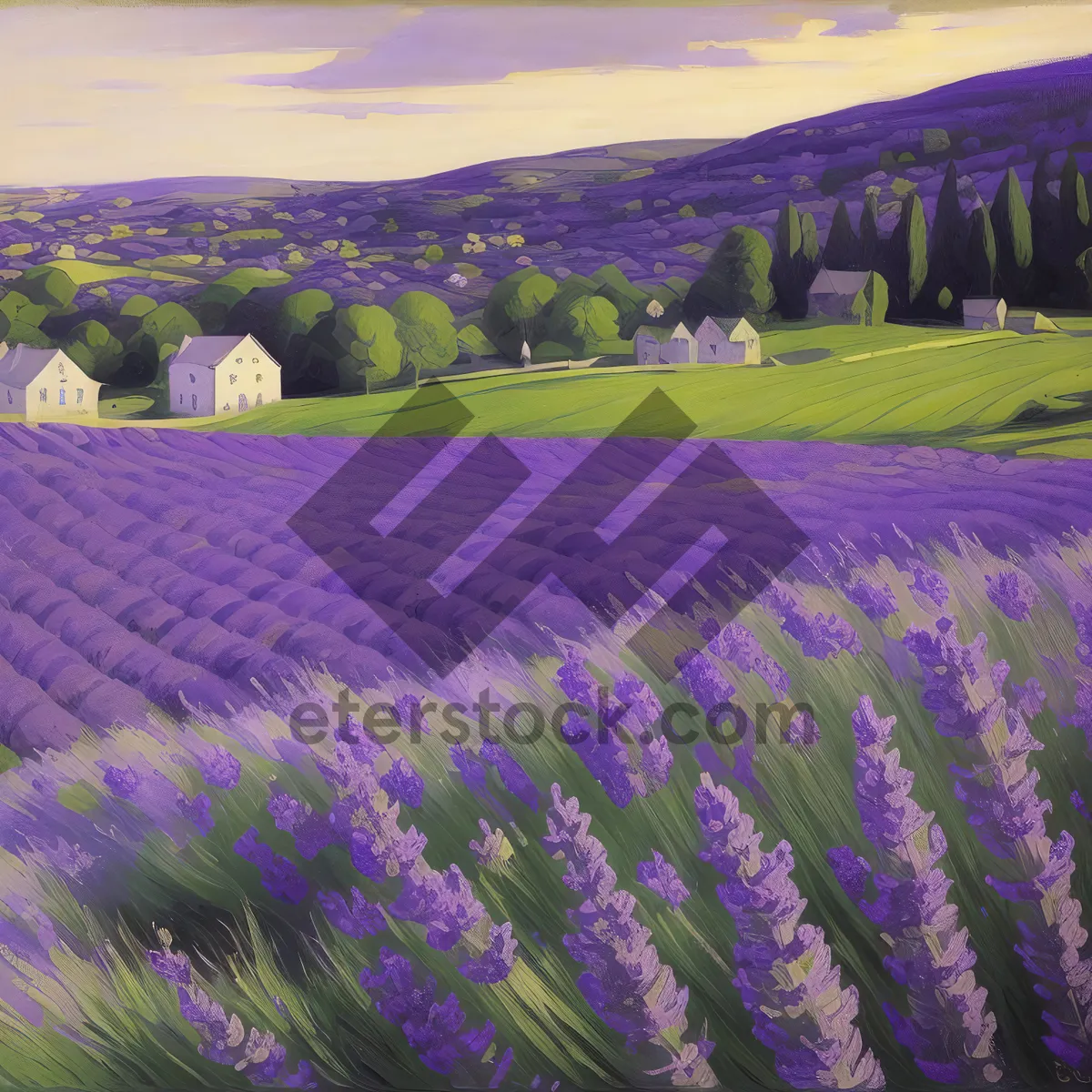 Picture of Lavender Dreams: Colorful Patterns in Nature's Field