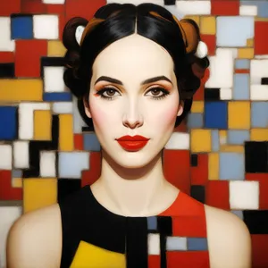 Fashion model with stylish makeup and attractive hairstyle portrait.