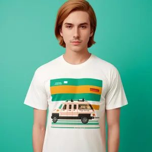 Smiling brunette lady in casual jersey shirt