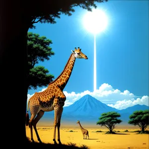 Majestic Giraffe Stands Tall in the Wilderness
