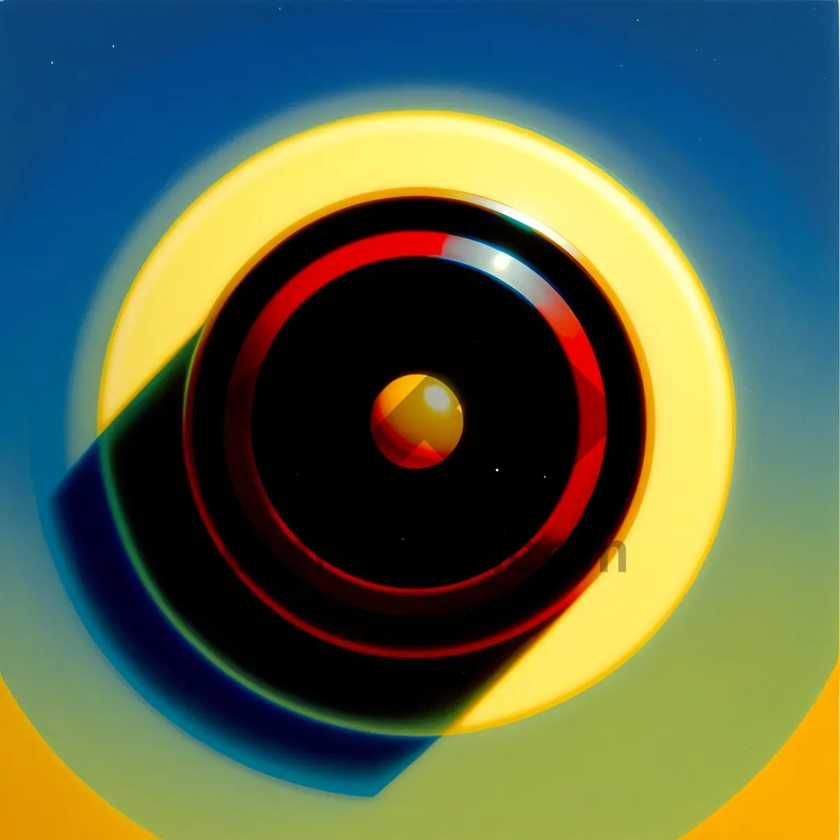 Picture of Shiny Music Icon: Digital Art with Colorful Curve