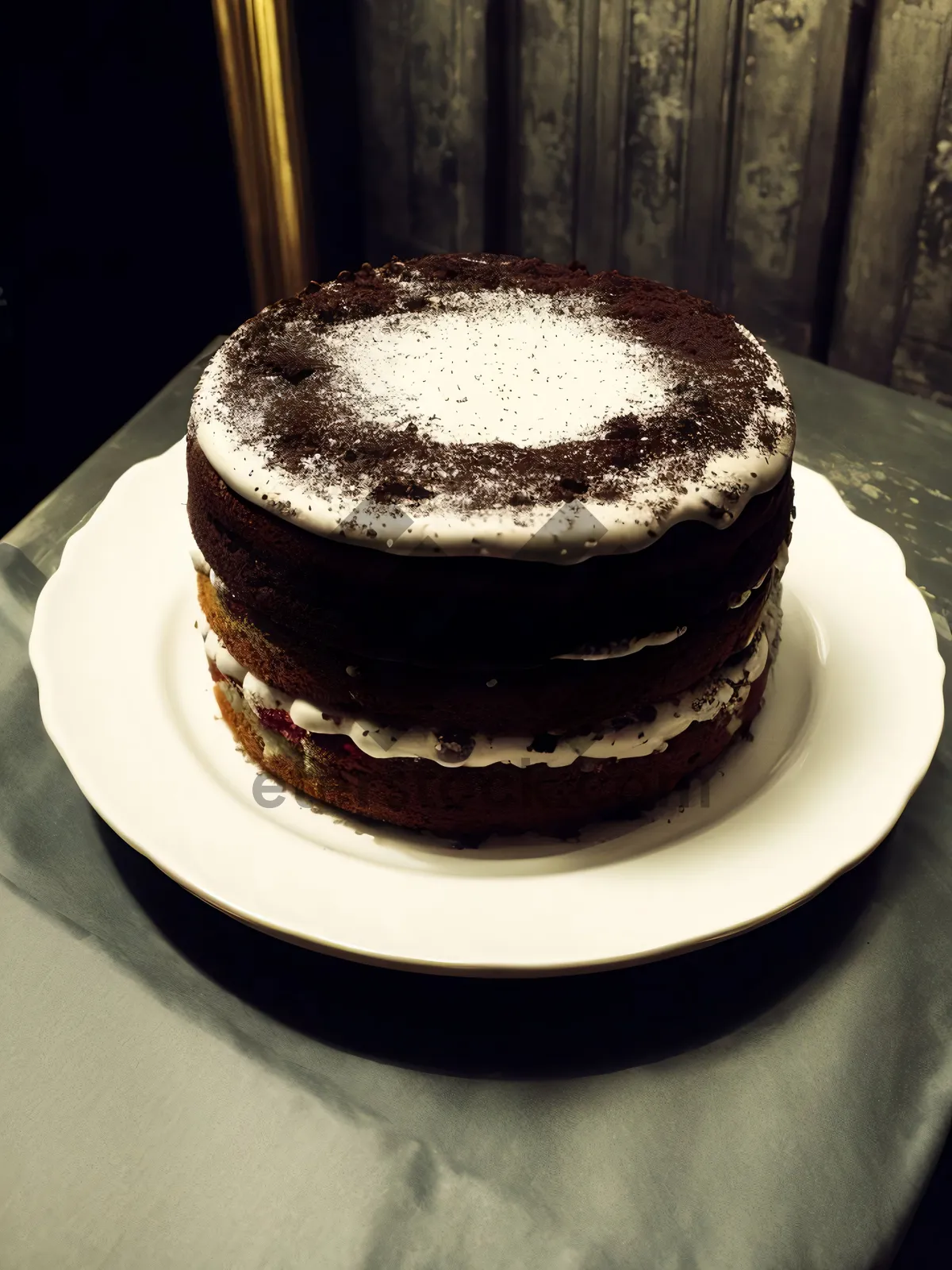 Picture of Delicious Chocolate Espresso Cake with Cream