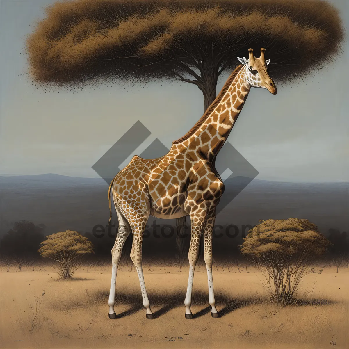 Picture of Graceful giants roam the savanna - Giraffes in the wild