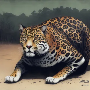 Majestic Jungle Stalker: Fierce Leopard Gazing