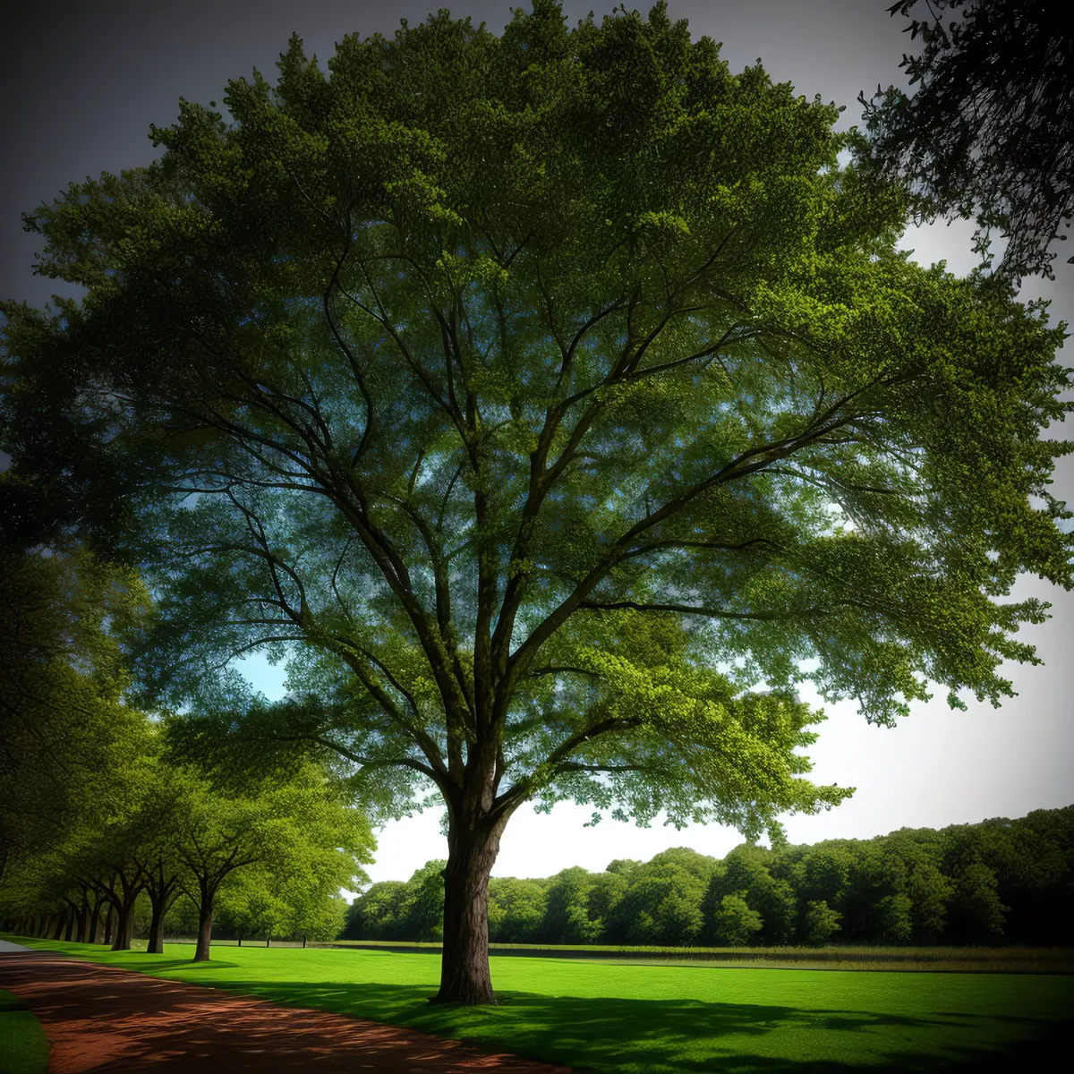 Picture of Linden Park's Serene Tree-lined Countryside in Autumn