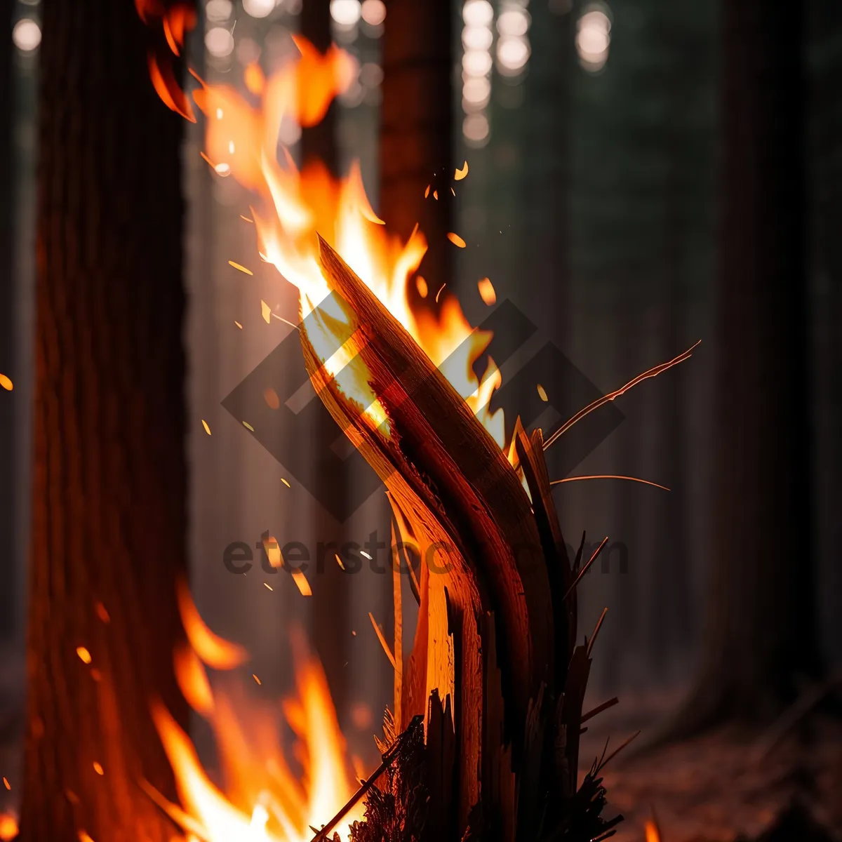 Picture of Fiery Glow: A mesmerizing blaze of orange flames.