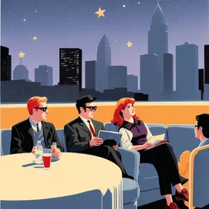 Successful Corporate Team in Patriotic Business Meeting