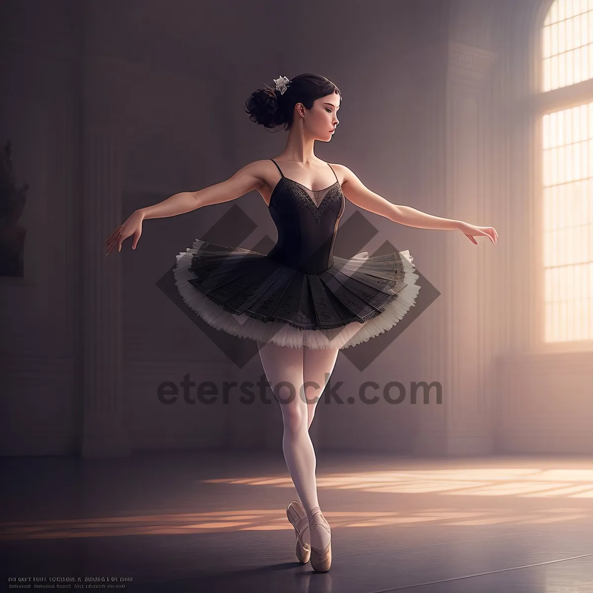 Picture of Elegant ballet dancer striking a captivating pose