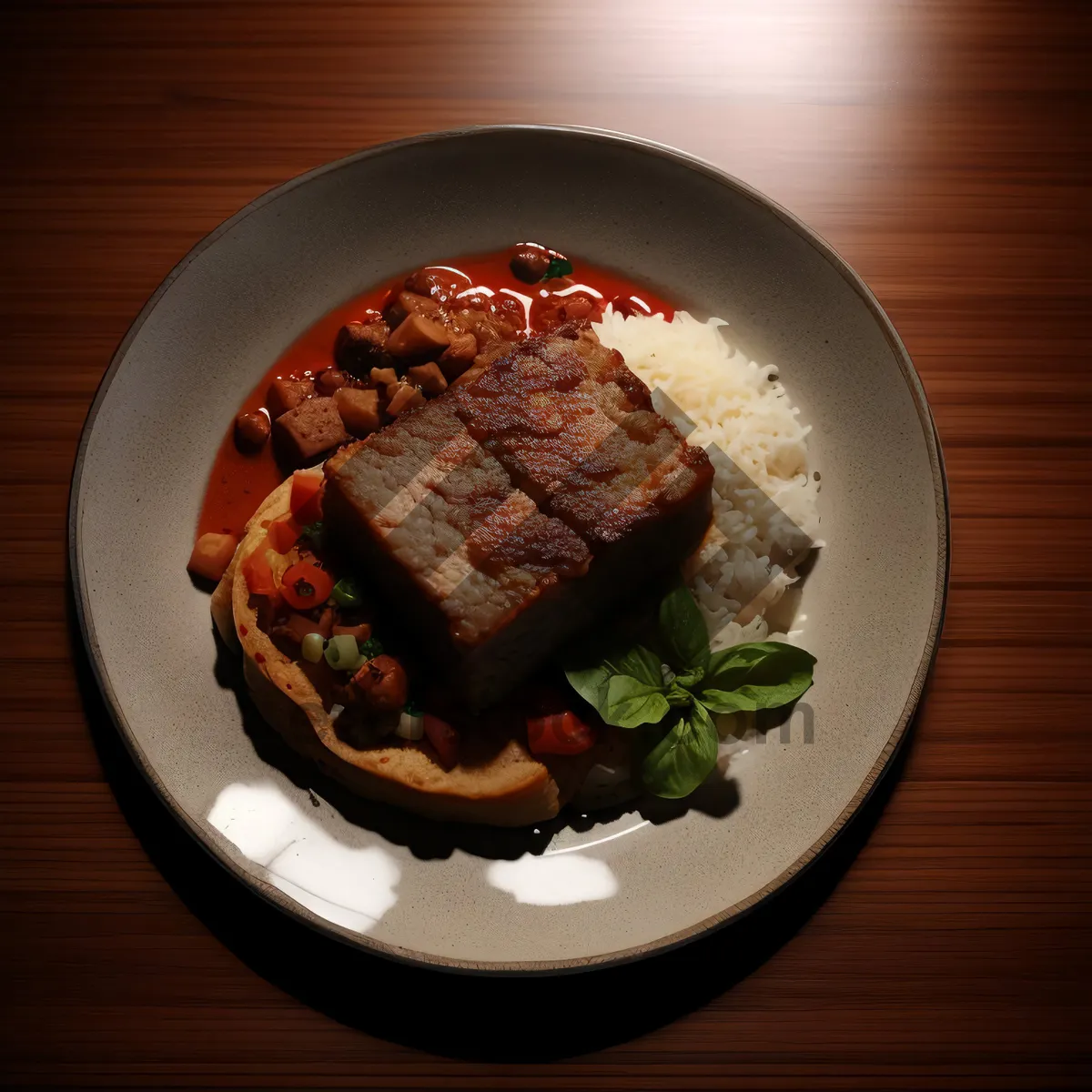 Picture of Delicious Gourmet Vegetable Salad with Grilled Steak