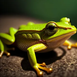 Colorful Eyed Tree Frog Peeking Out