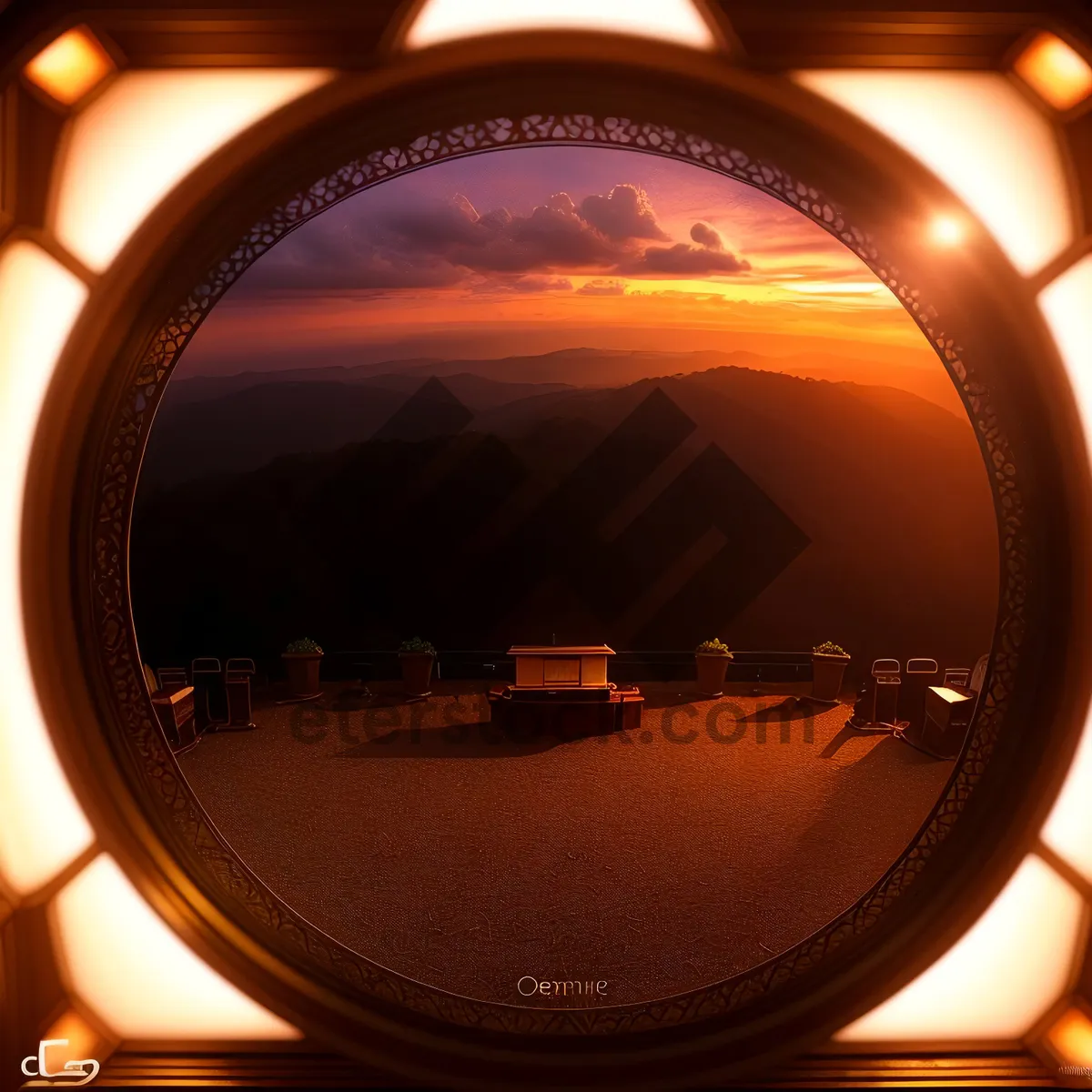 Picture of Black sunglasses reflecting in car mirror