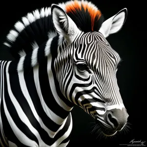 Striped Zebra Roaming African Grasslands