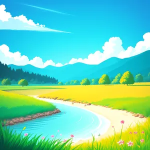 Serene Summer Countryside Landscape with Beautiful Horizon