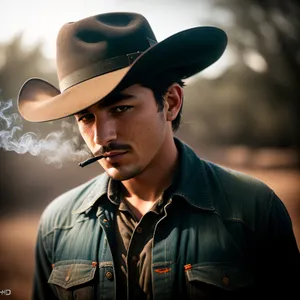 Smiling Cowboy Man with Western Hat