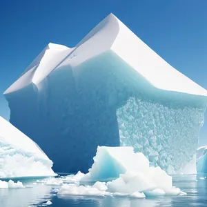 Arctic Glacial Landscape: Iceberg Majesty in Cold Ocean