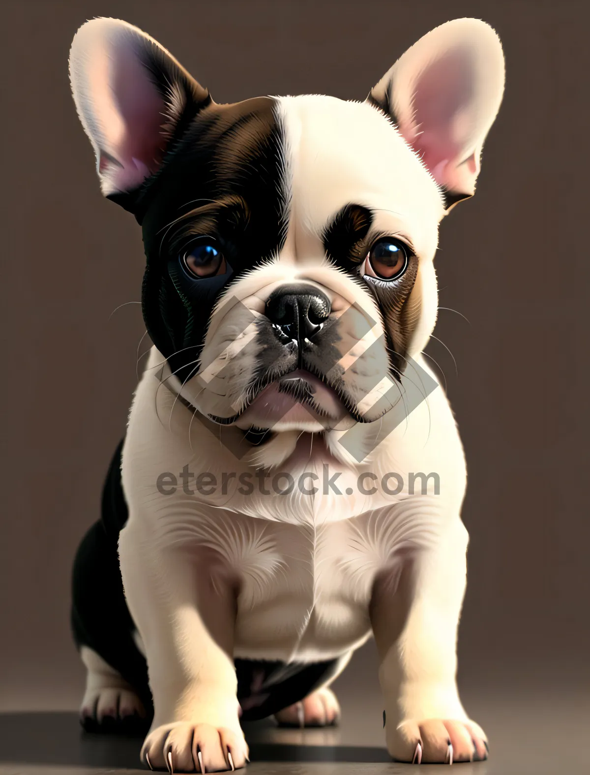 Picture of Adorable Wrinkly Bulldog Puppy in Studio Portraits