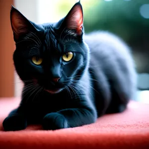 Cute Playful Kitty on Windowsill